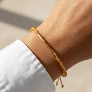 Gorjana Gold Bar Bracelet with citrine Beads